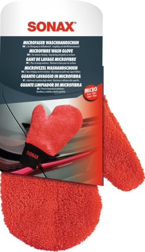 SONAX Microfaser WaschHandschuh (1 Stück) bequemer Handschuh mit maximalem Oberflächenschutz, schonende Reinigung Aller Lack, Glas und Kunststoffoberflächen, Art-Nr. 04282000