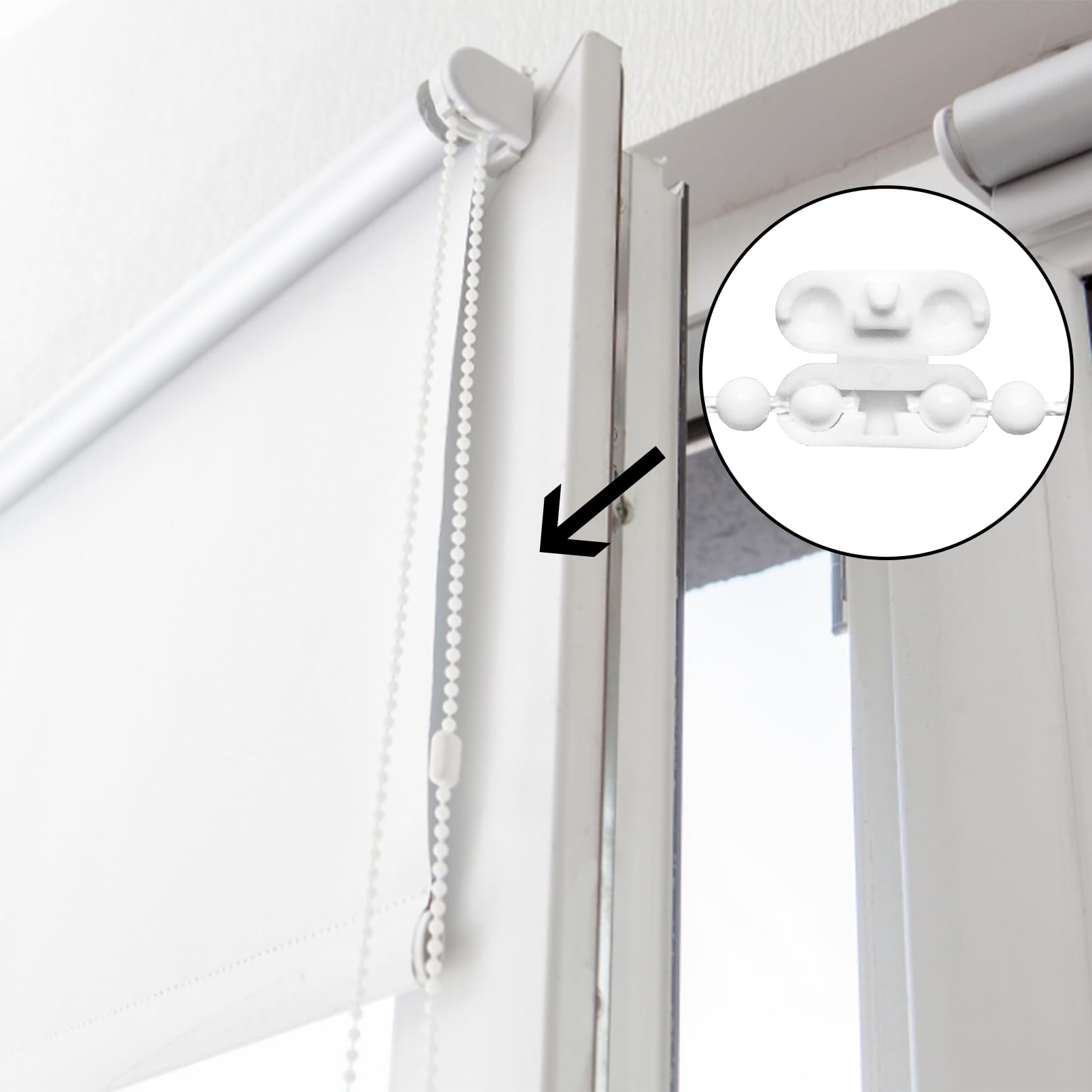 95AA 20 Pcs connettore per catena per tende in pla... - Grandado