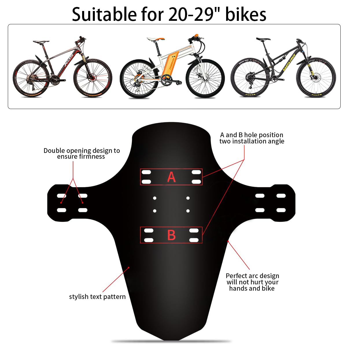 Parafango Mtb In Fibra Di Carbonio Parafango Bici FETESNICE Pezzi