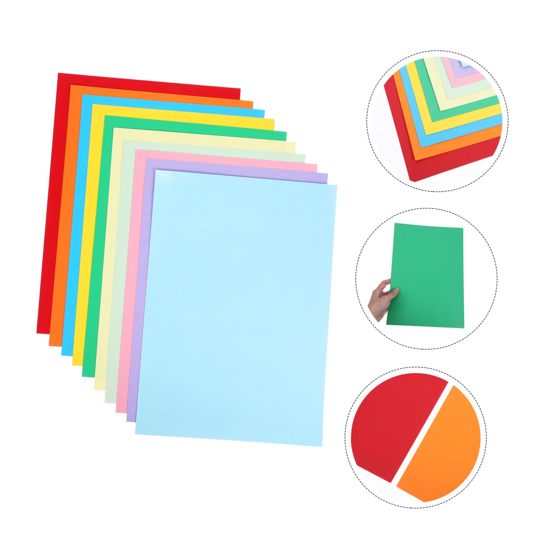 Farbiges Kartonpapier 50 Blatt aus Papier, Robust, Glatt, Zuschneidbar