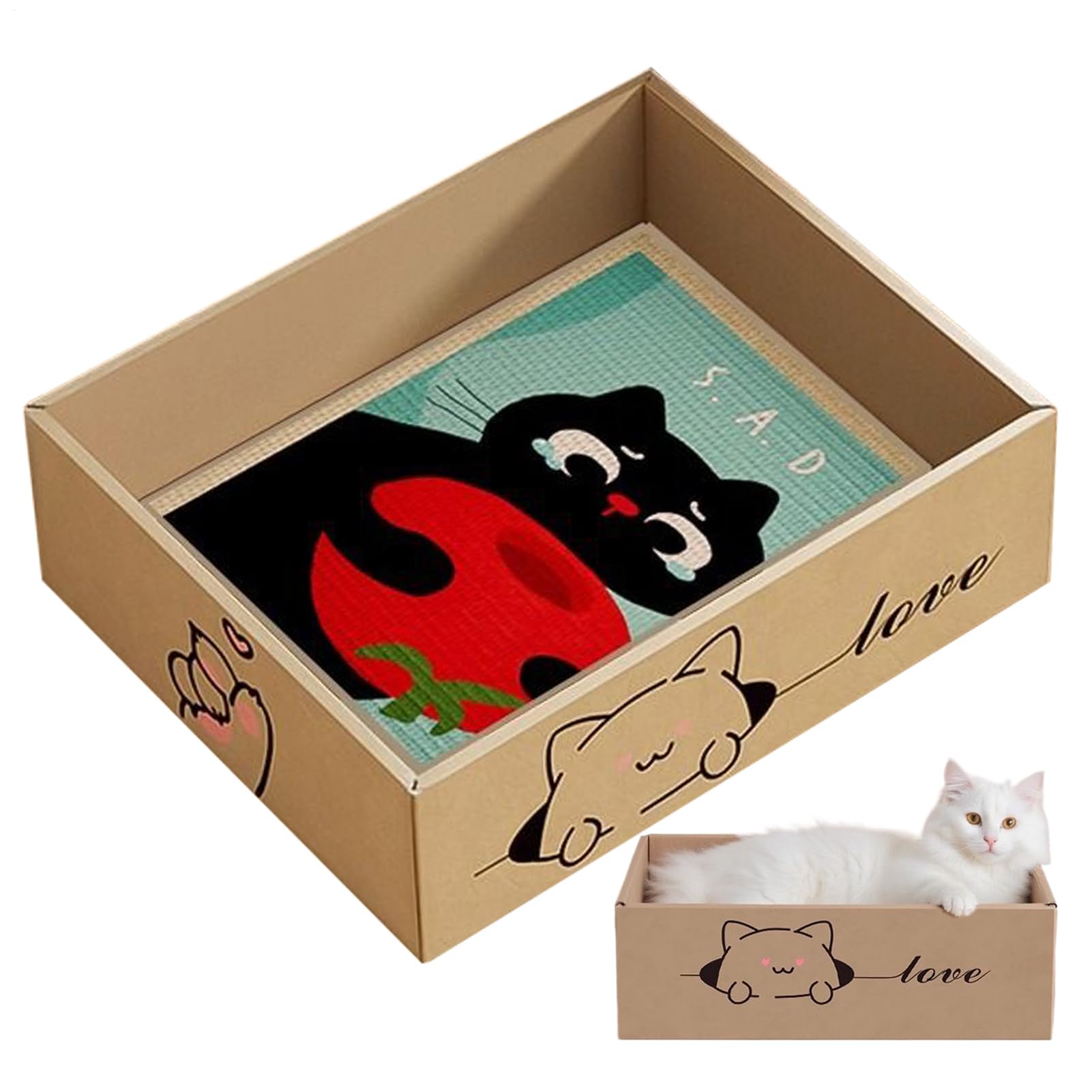 Tablero De Rascado para Gatos Rascador De Cartón | Juguete de Papel para Afilar Uñas Antiarañazos Aburrimiento Mascotas