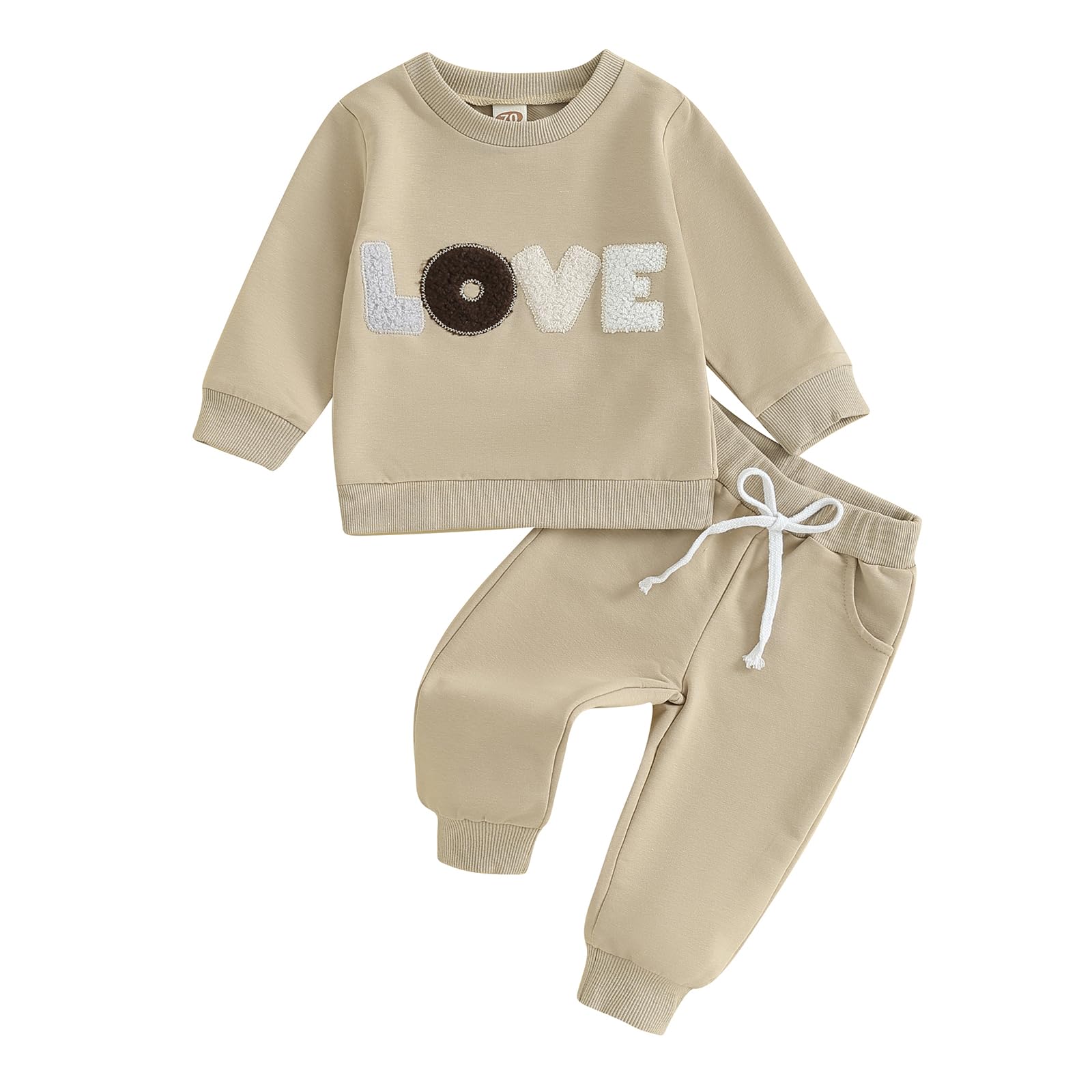 Fernvia Toddler Baby Girl Clothes 3 6 9 12 18 24 Months Fall Outfits Solid Long Sleeve Sweatshirt