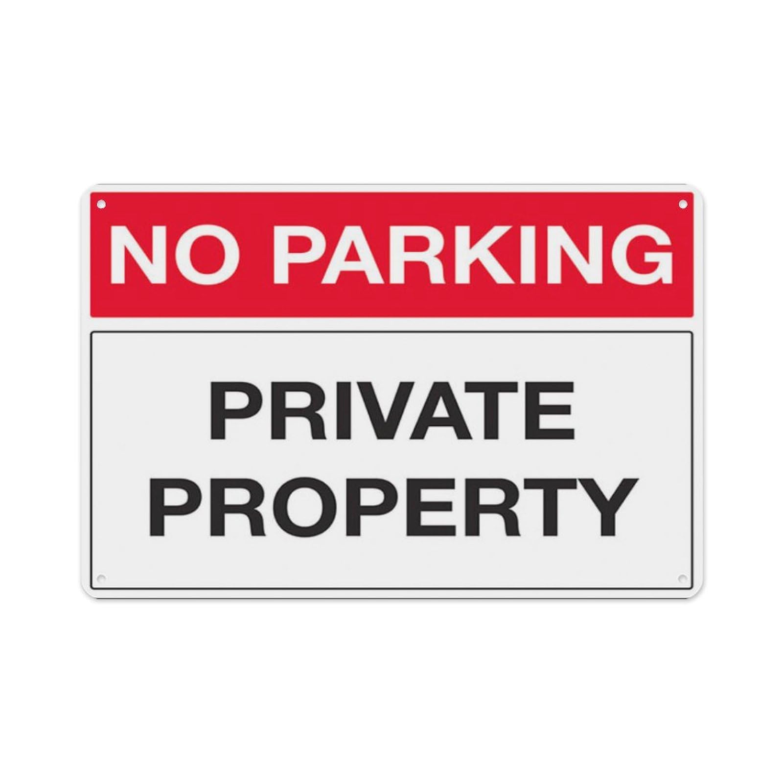 peiyeety No Parking - Private Property Aluminum Tin Warning Signs For Home Outdoor Garden 12X16 Inches
