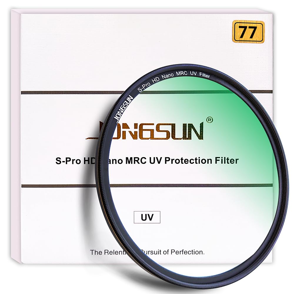 JONGSUN 77mm UV Filter, S-Pro HD Nano MRC Camera Ultraviolet Protection Filter, Multicoated, B270, Ultra-Slim, Lens Cloth Kit
