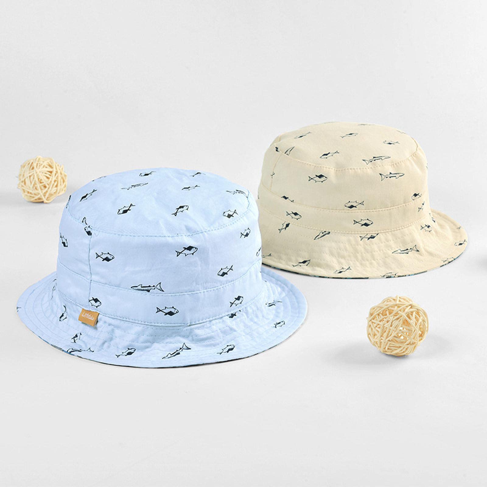Cappellino Da Pescatore Per Bambini Con Stampa Frutta E Corda Antivento - Cappello Da Sole Unisex, 2-6 Anni