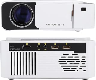 Portable WiFi Projector 480p HD LED USB/HDMI/AV/VGA Port Built-in Speaker Home Theatre Projector, White (UK Plug)