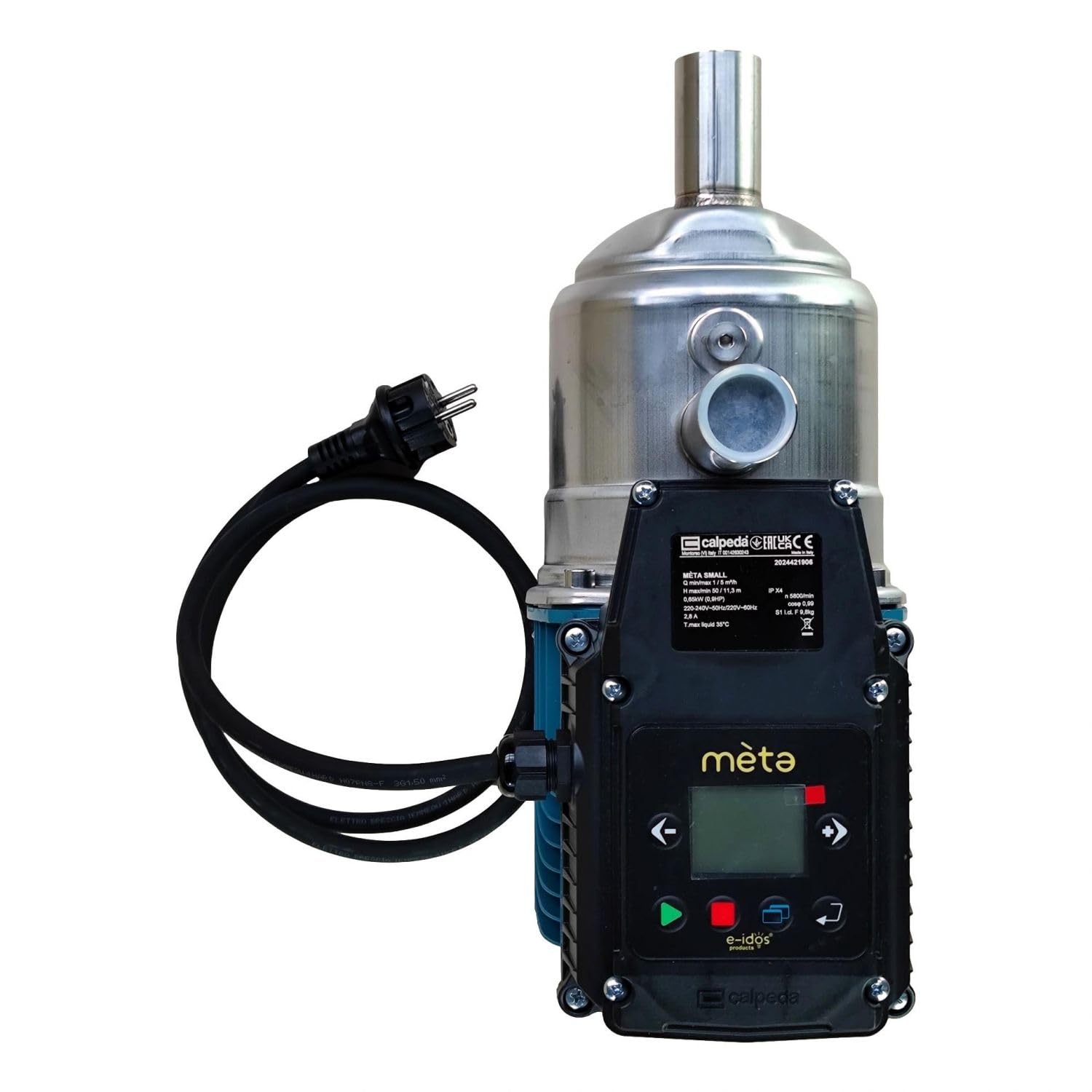 Bomba eléctrica autocebante CALPEDA Meta Small Monofásica 0,87 HP/0,65 kW – Suministro de agua – Bombea agua – Aumentar la presión del agua