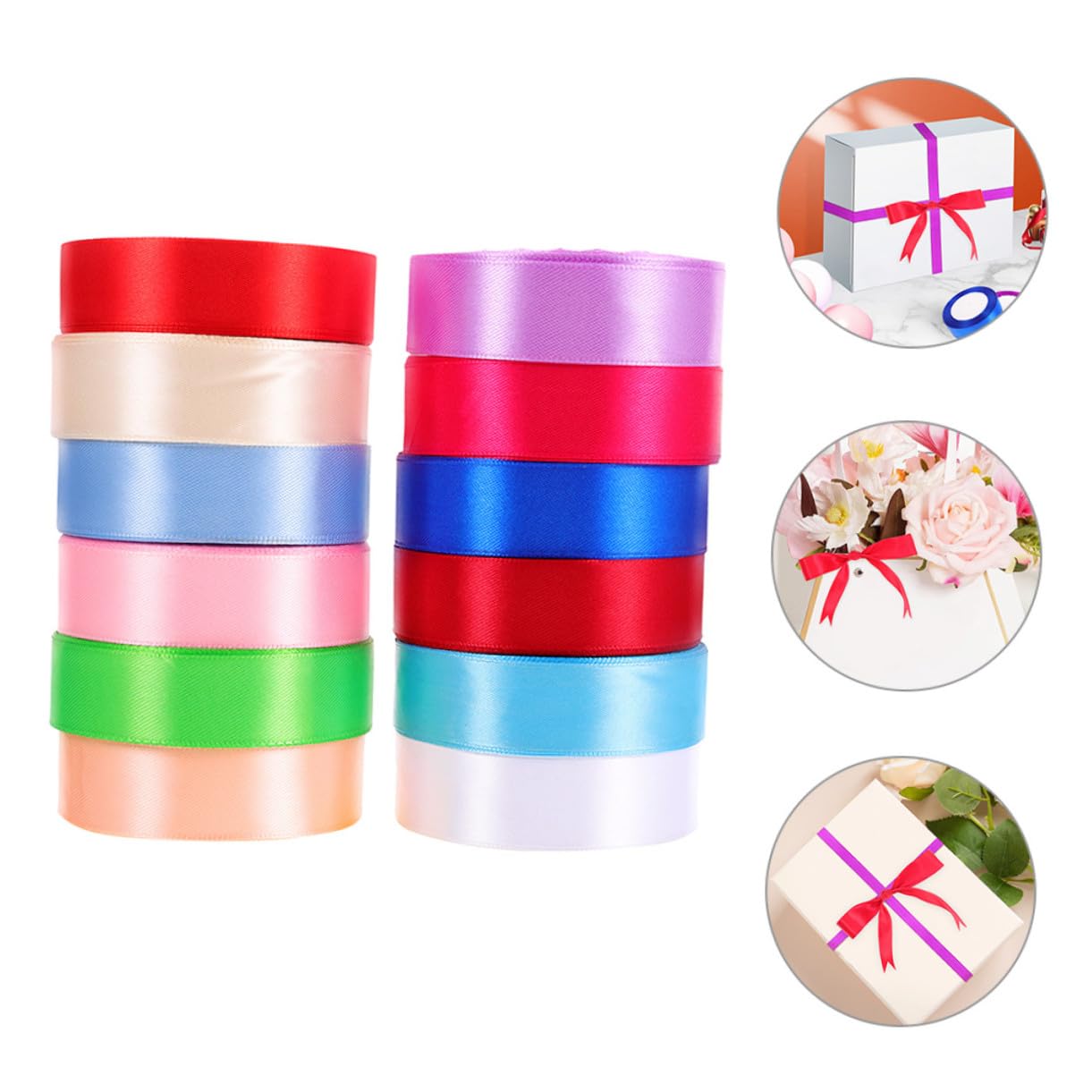 GALPADA 12rollen Farbige Geschenkbänder aus Polyester Dekorative Verpackungsbänder für Geschenke Bastelarbeiten und Blumendekorationen Zufällige Farbe