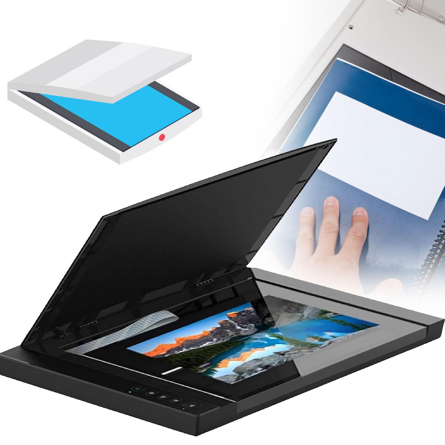 EscáNer Plano de Gran Formato A3, EscáNer de Documentos y áLbumes de Fotos, 4 Segundos Por PáGina, ResolucióN de Hasta 2400 X 2400 Ppp, Escaneo/Pdf/Correo ElectróNico, para Bibliotecas Escuelas