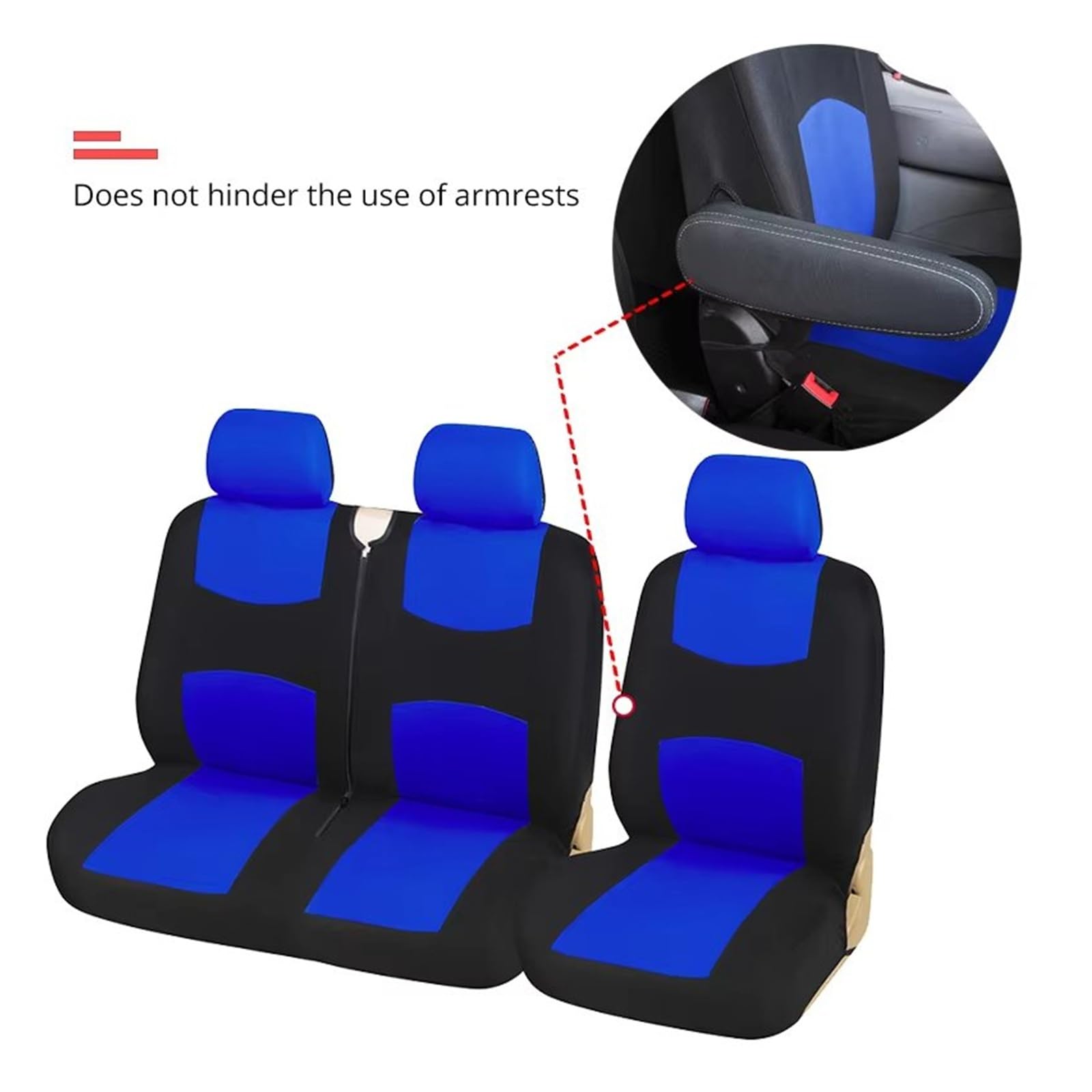 Fundas De Asiento 1+2 Negro Camión/Van Universal Coche Protector Funda Asiento Coche