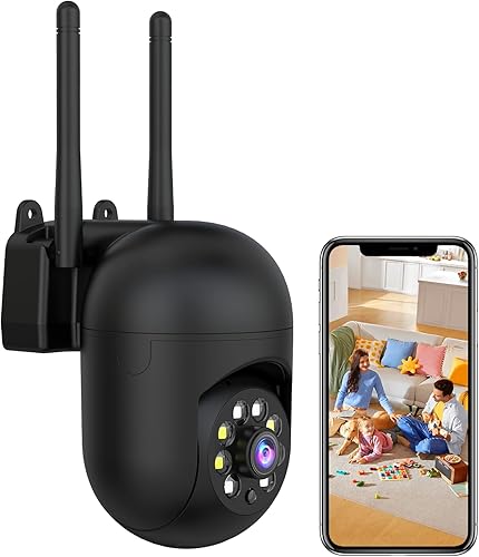 Cámara de seguridad 2K con cable, cámara WiFi para el hogar (2.4G5G), monitor PTZ de 360 para bebémascota con visión nocturna a color, detección de