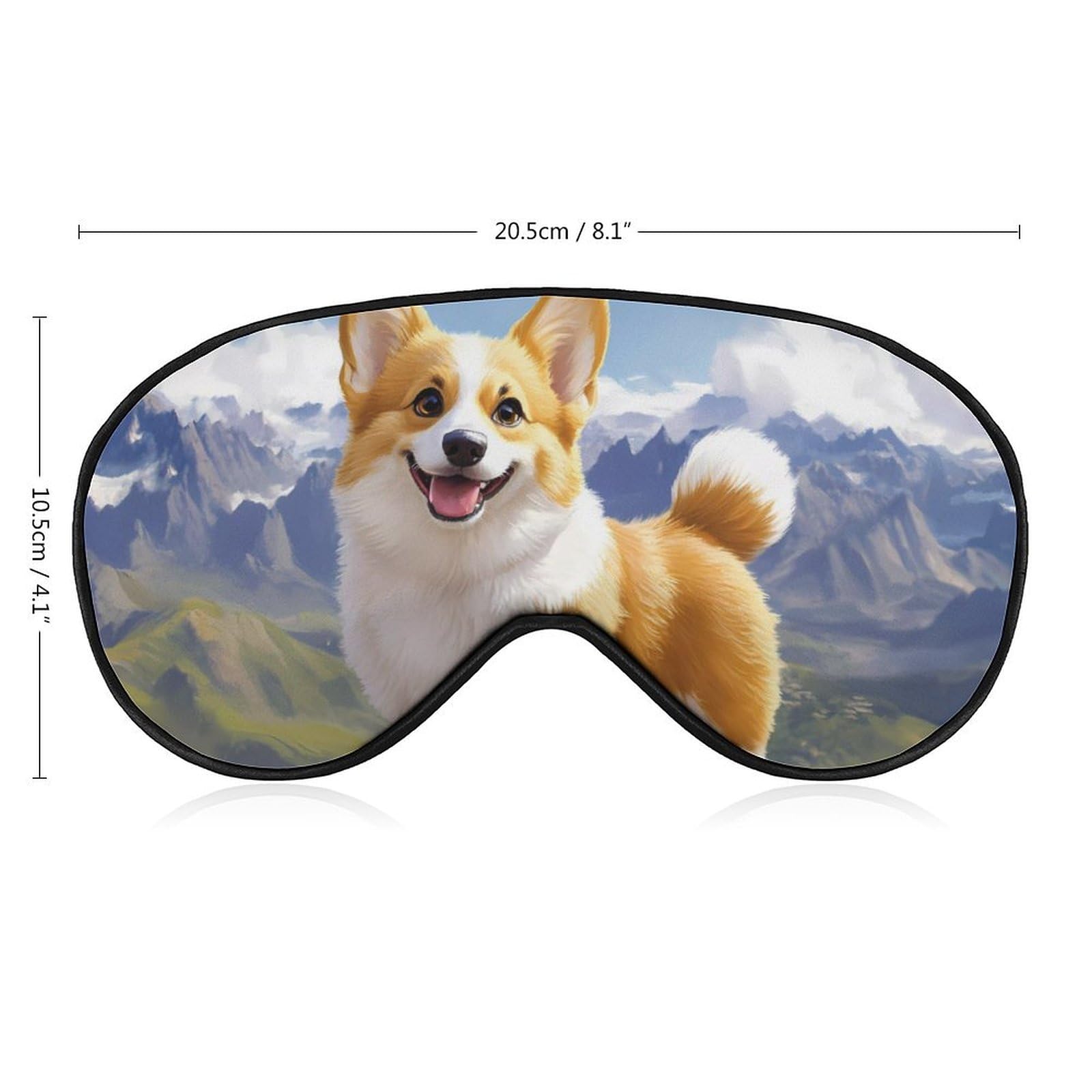 Corgi Dog and Mountain Sleep Mask Eye Shade Cover Adjustable Strap for Travel Lunch Break Women Men
