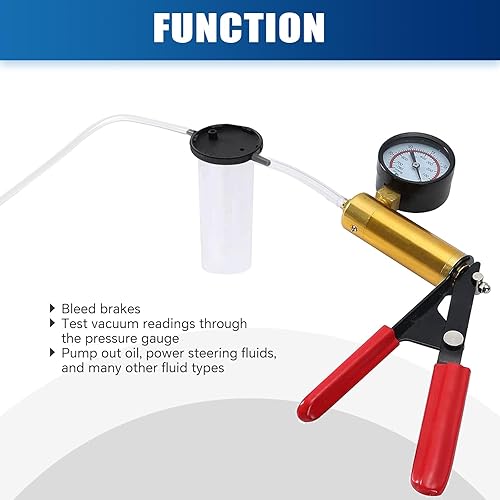 Miniatura 5 de ATP Kit de probador de bomba de pistola de vacío de mano para cambio de aceite de purga de líquido de frenos 2 en 1