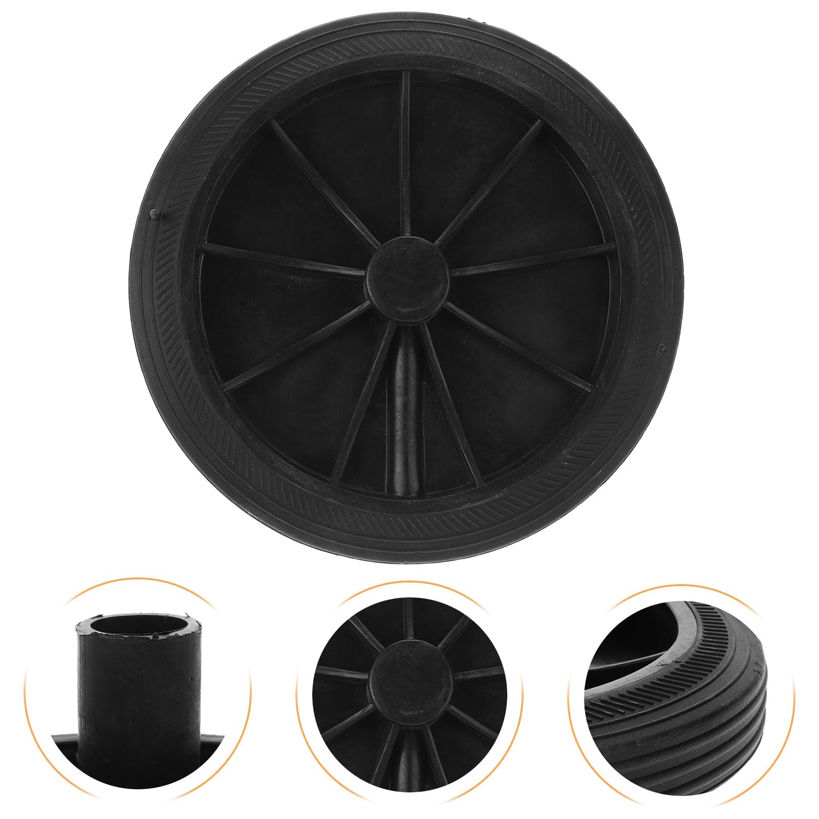 PACKOVE Ruote di Ricambio in Plastica Nera 2 Pezzi Bidoni per Spazzatura per Set Diametro Foro 2,3cm, Garantisce Stabilità e Facilita Mobilità per Cestini Rifiuti