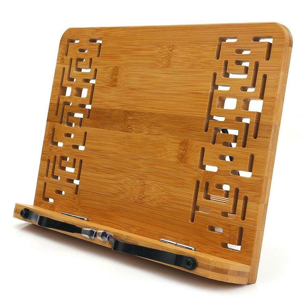 Bambus Leseständer Kochbuch Dokument Ständer Halter Buchstütze Laptop Ständer I-Pad Ständer Halter Kochbuch Halter Lehrbuch Ständer PC Display Ständer klappbar verstellbar Tablett