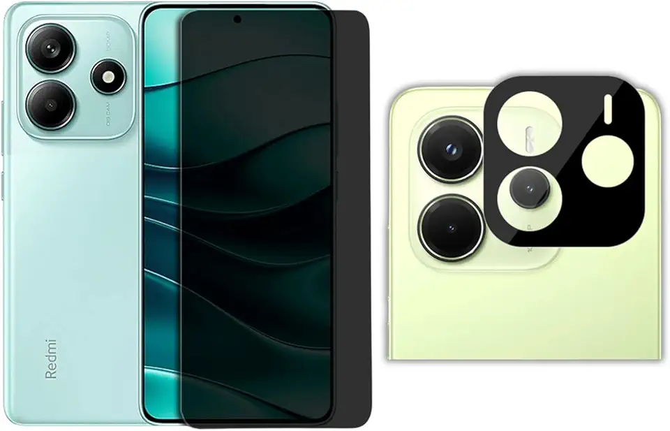 Película Privacidade De Vidro 3D + Pelicula De Câmera Para Xiaomi Redmi Note 14 4G