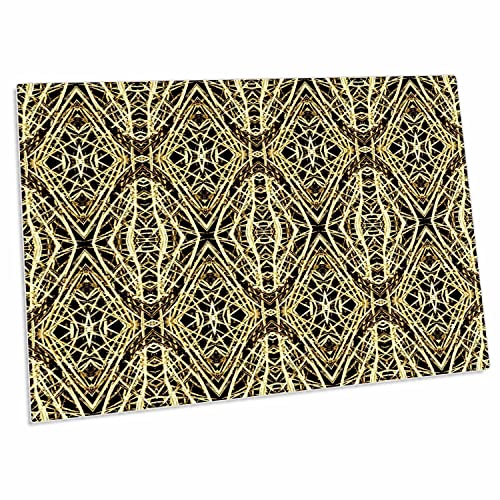 3dRose Beige Gold Yellow Diamond Baroque Pattern desk pad