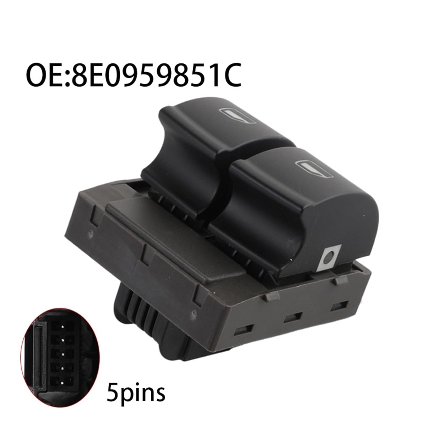 8E0959851C Power Window Master Switch Button Compatible with A4 S4 2005-2008 R8 2007-2012 TT 2011-2014 RS4 2006-2008
