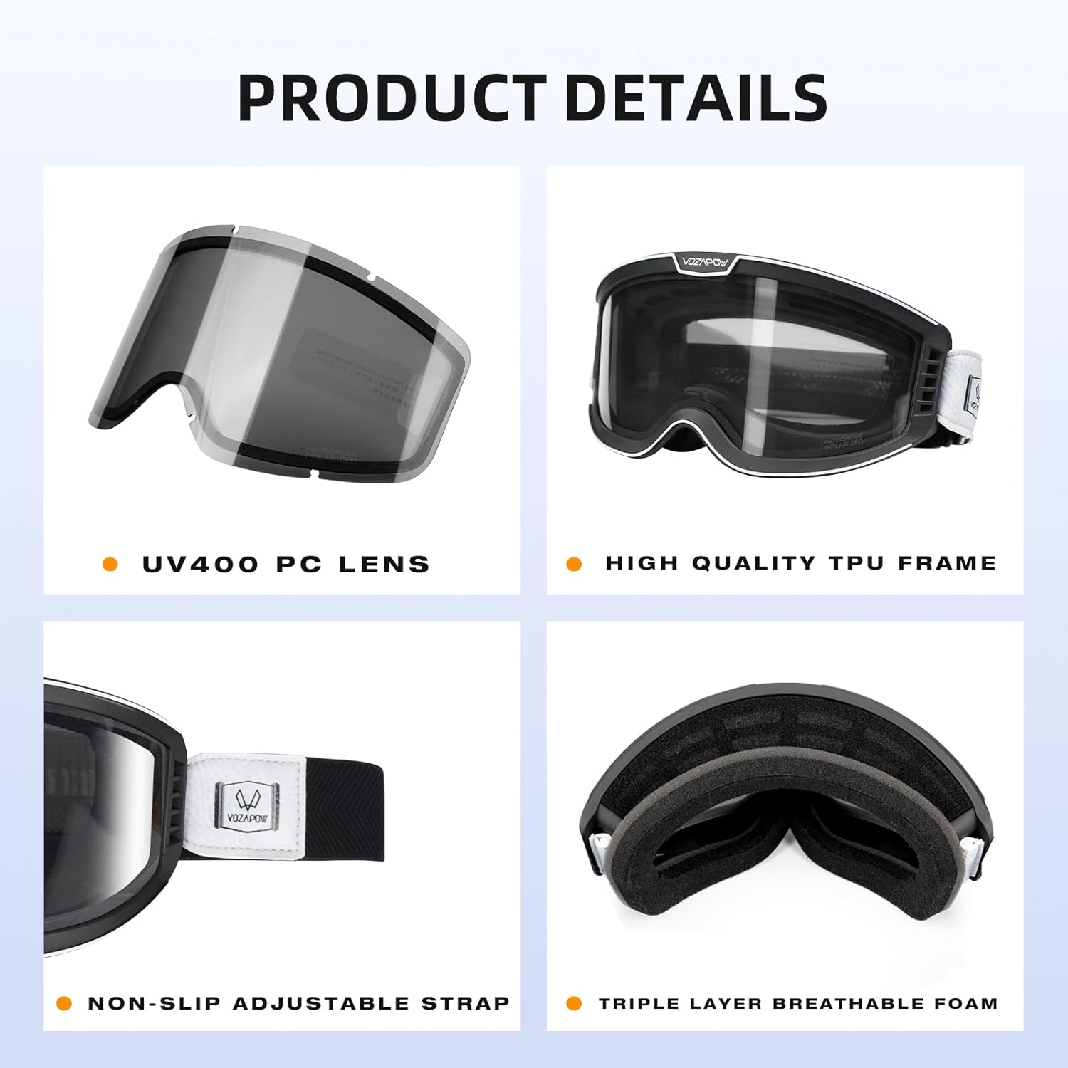 Photochromic Motorcycle Goggles Anti Fog, OTG Dirt Bike Motocross Goggles UV Protection for Men Women MX Accessories - Image 7