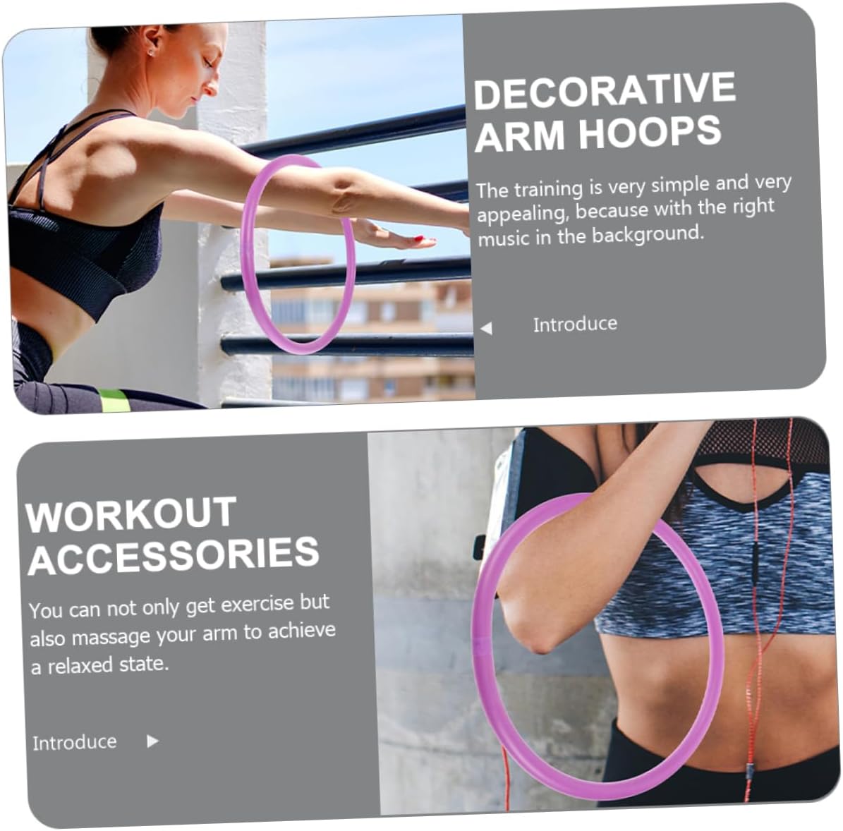 2pcs Purple PE Arm Hoops for Women Exercise and Massage