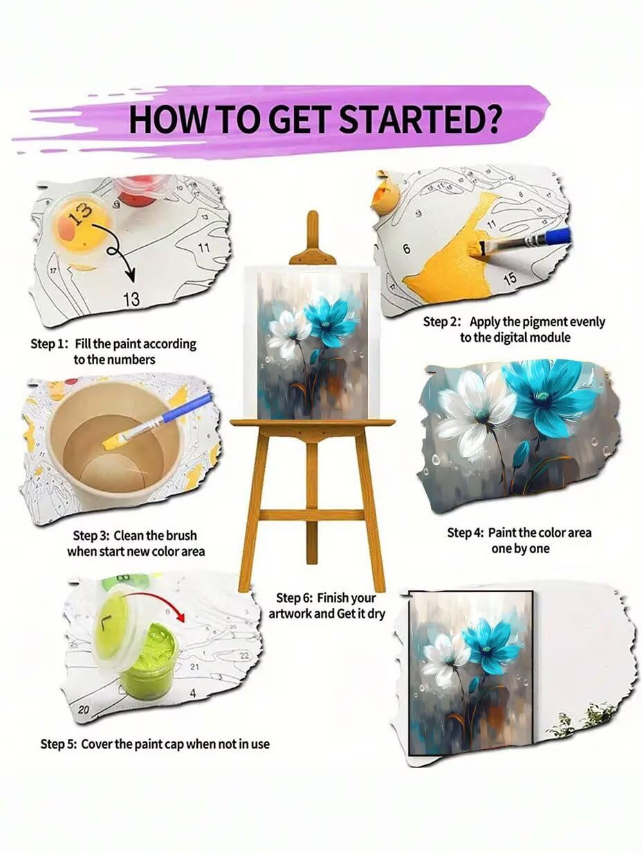 Dipingere con i Numeri Bambini, Passatempo per Adulti Kit Lavoretti Creativi per Bambini, Paint by Numbers Idee Bambina Bambino, Giochi Creativi Giochi Bambina Performance Impressionism 70x95cm 279-9