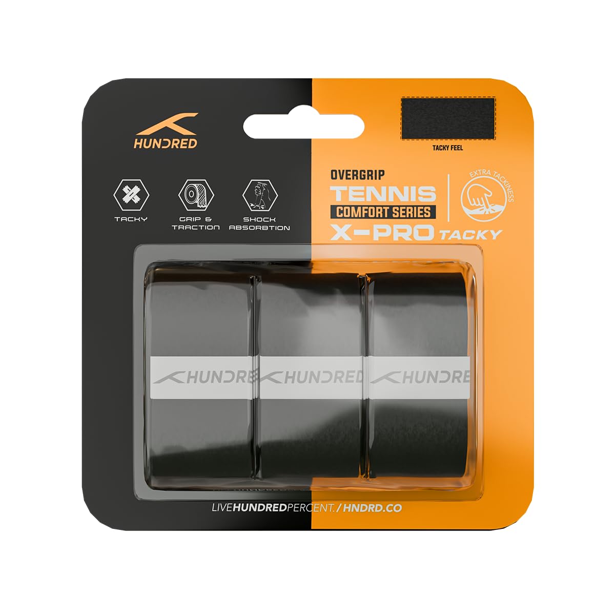 HNDRD X-Pro Tacky Tennis Overgrip | Sticky Grip Feel | Enhanced Control & Comfort | Lightweight PU | Pack of 3-image-38
