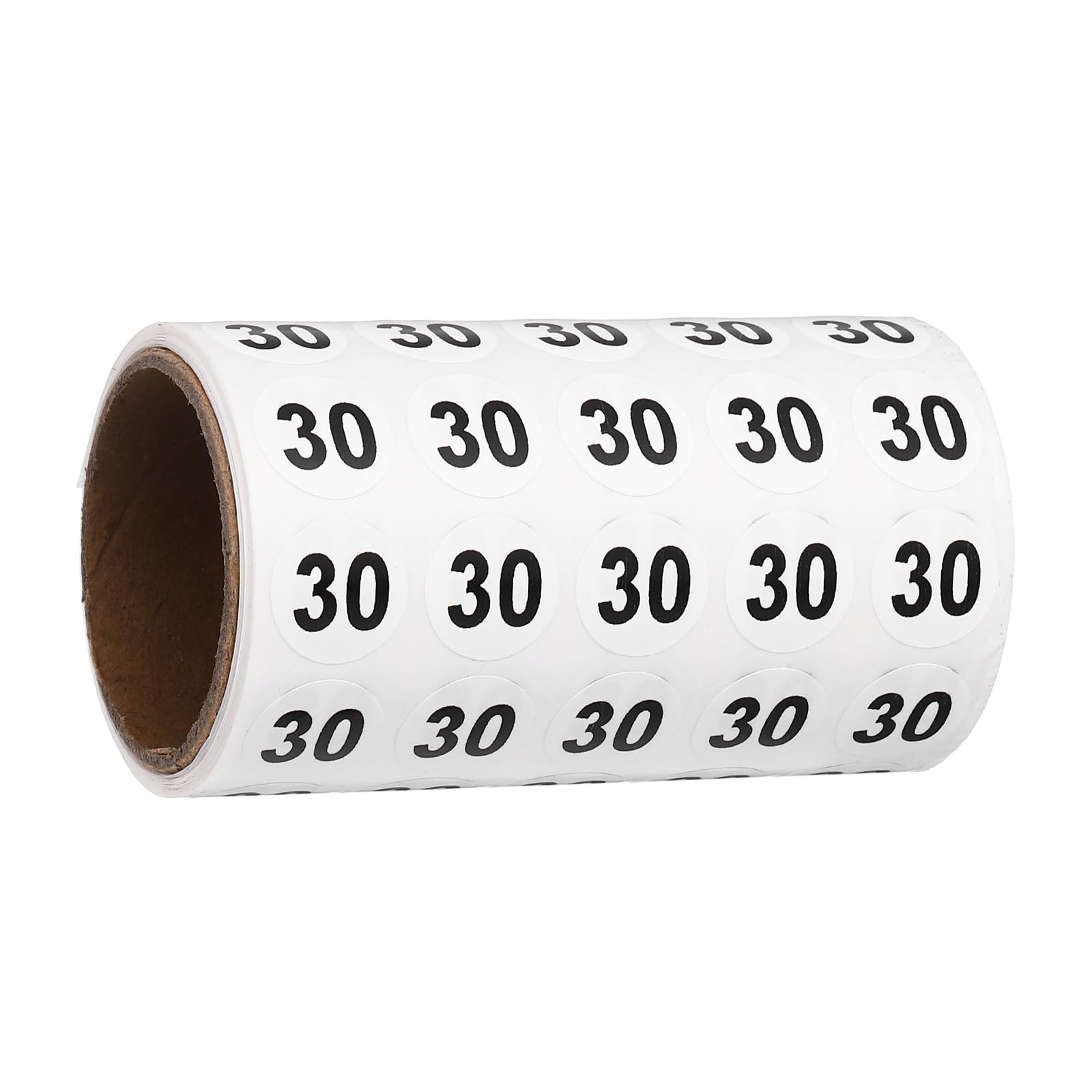 PATIKIL 1000pcs 0.6" Number Stickers, Number 30 Sticker Numbers Labels Round Small Vinyl Self Adhesive Label Circle Decals 1 Roll Dots for Photo Album Poster Organize Inventory, Black