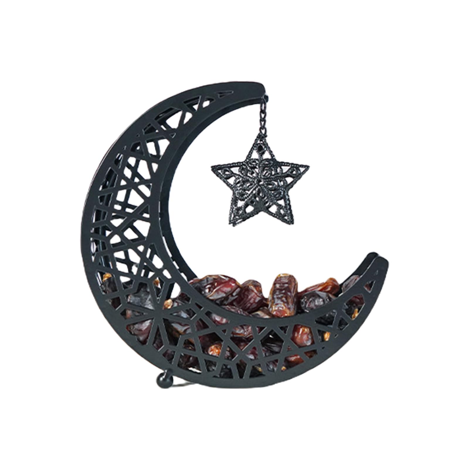 Jazuaiao Decorative Iron Shaped Tray Dessert and Pastries Serving Platter Cake Display Stand for Muslims Celebration Dessert Serving Platter