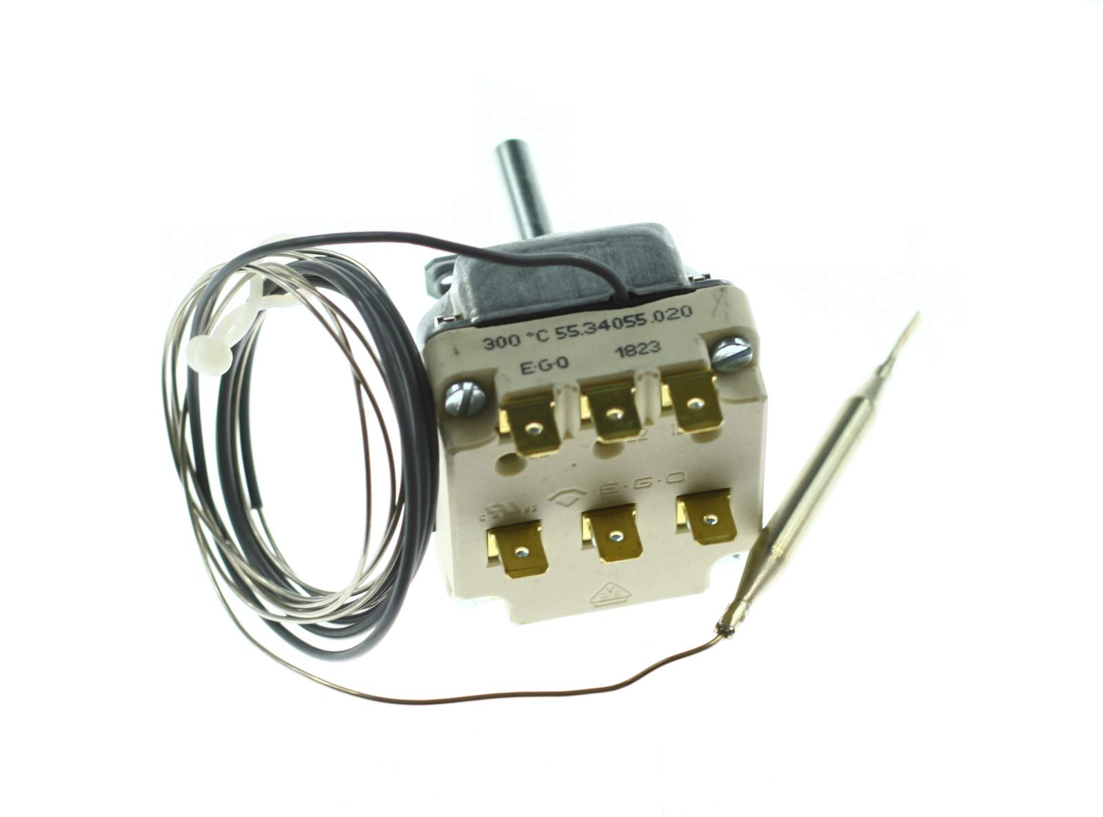 EGO Thermostat T.MAX. 300°C Temperaturbereich 50-300°C 3-polig 3NO 16A Sonde Ø 6mm Sonde L 79mm