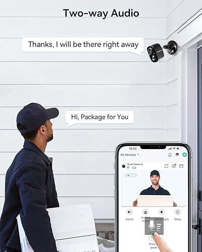 Miniatura 4 de LongPlus Cámaras de seguridad inalámbricas para exteriores, cámara de seguridad solar para el hogar, visión nocturna a color 1080P, cámara