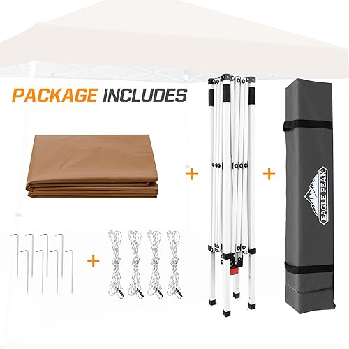 Vista 74 de EAGLE PEAK Tienda de campaña desplegable de pierna inclinada de 8 x 8 pulgadas, fácil instalación para una persona, toldo de playa al aire libre