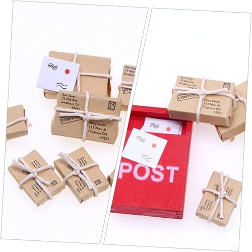 Miniatura 5 de 2 juegos de buzón de casa de muñecas, mini figurita, decoración de miniture, casas de muñecas de madera, papel en miniatura, buzón de correo,