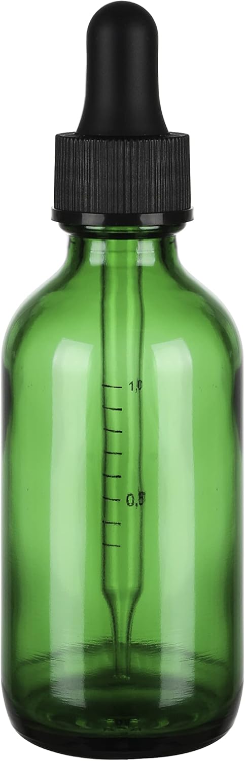 2 oz Glass Dropper Bottle,Glass Eye Dropper with Scale for Essential Oils,Tincture Bottles with Dropper, Leak Proof Travel Bottles for Liquids,Pack of 24