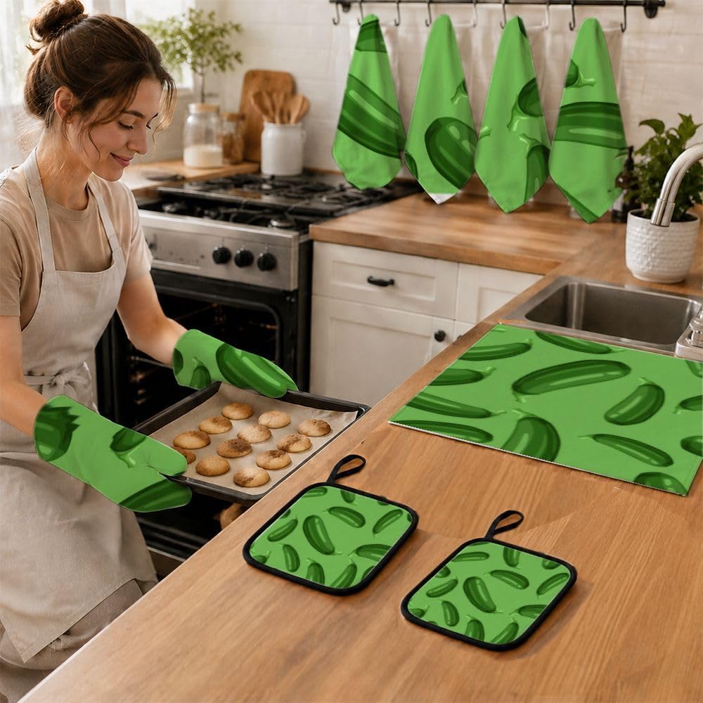 9PCS fresco cetrioli verdi cucina Decor e accessori Set