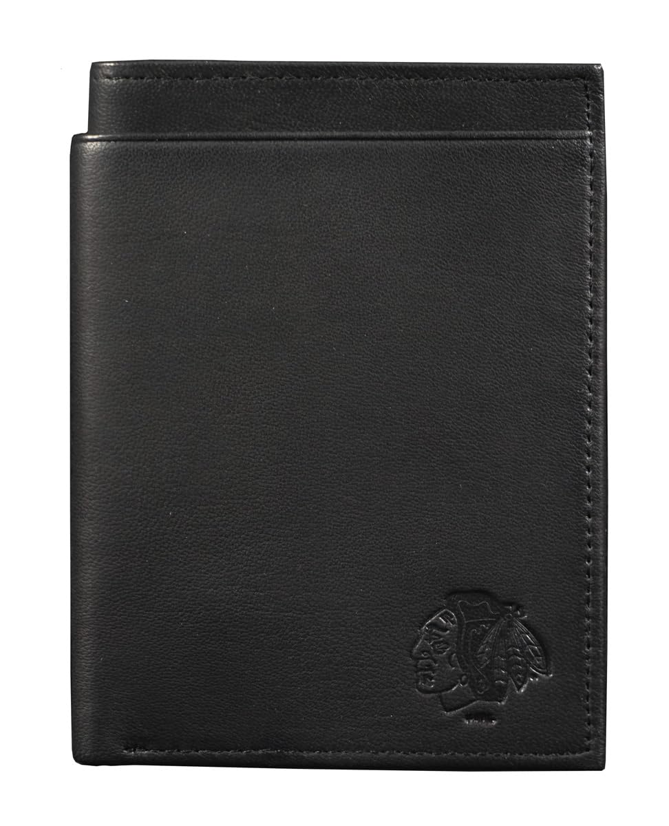 Chicago Blackhawks NHL RFID Blocking Traveling Passport Black Leather Wallet