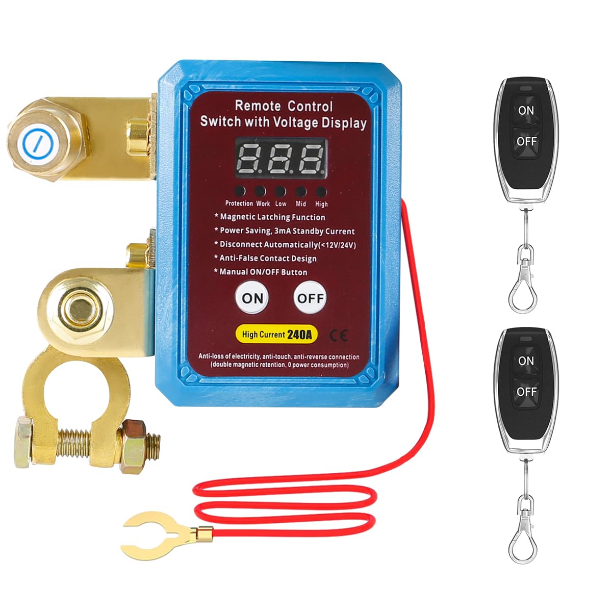 Interruttore Stacca Batteria Auto 12V 200A Con Telecomando - Remoto, Con Display LED, Per Auto E Camper - Foto 6