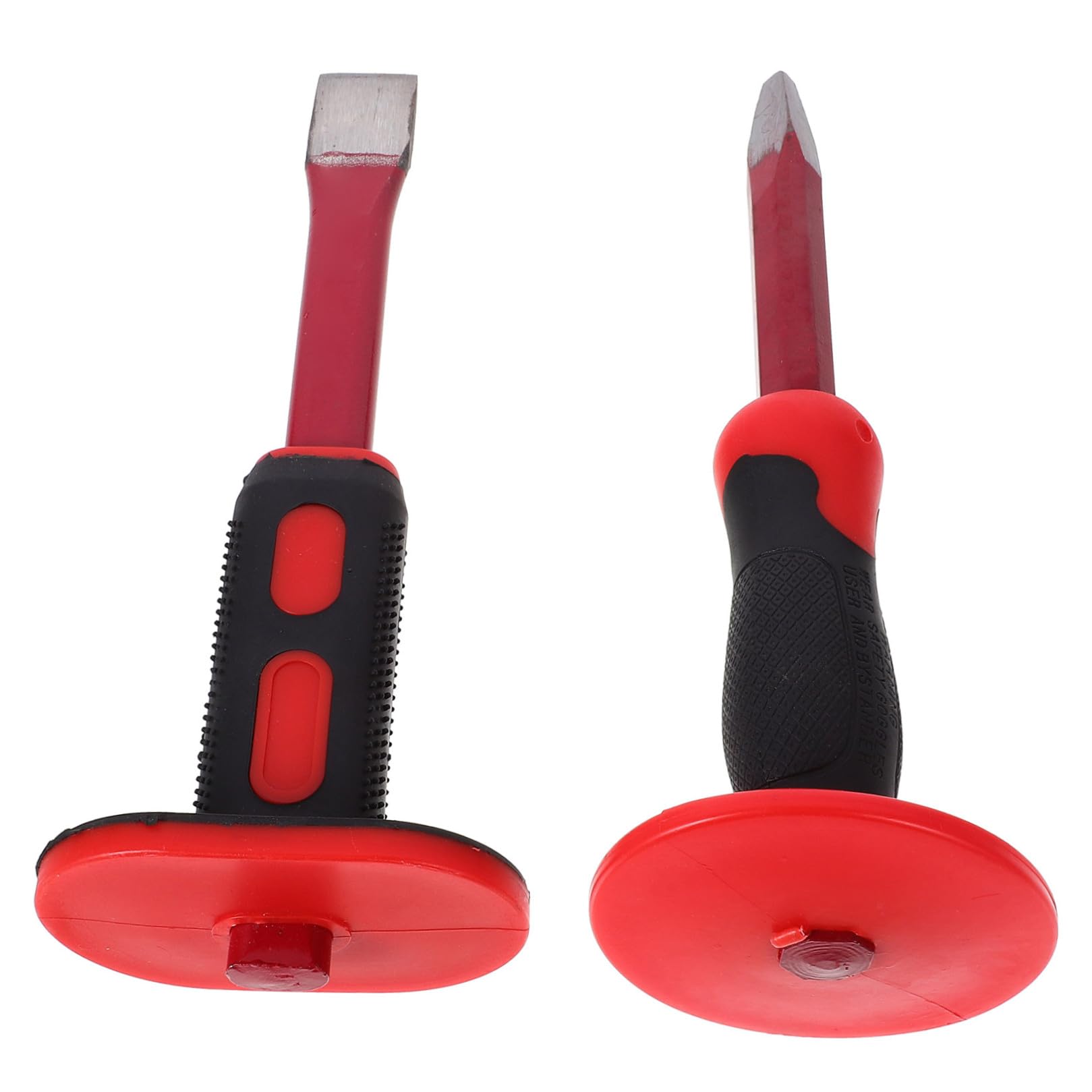 Luxshiny Set di Scalpelli Pesanti da 25cm per Muratura Testa Piatta e Punta, Acciaio Cromo-vanadio Resistente per Demolizione e Incisione in Cantiere