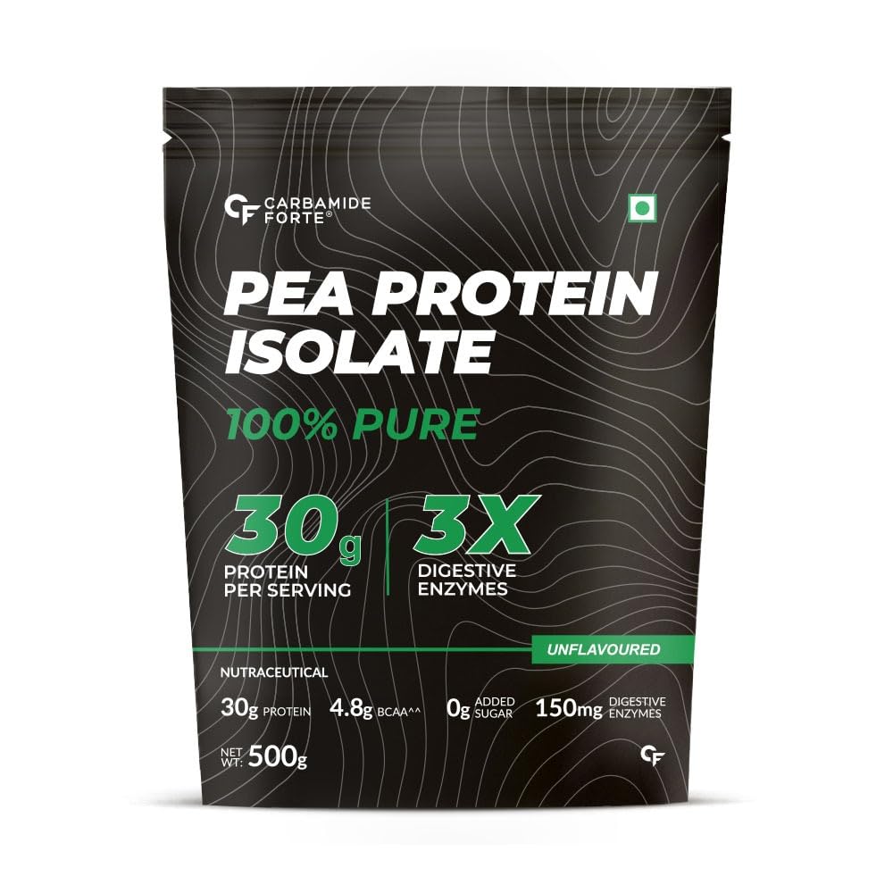 Carbamide Forte Pea Protein Isolate 30g per serving | Plant based Protein Powder Isolate with 4.8g BCAA | 100% Pure Unflavoured Plant Pea Protein Powder - 500g (B0D5XZDJ4M) Amazon Price History, Amazon Price Tracker