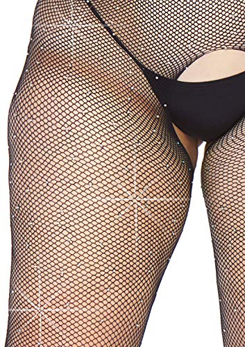 Bodystocking r&eacute;sille extensible taille plus galbant aux strass - 5