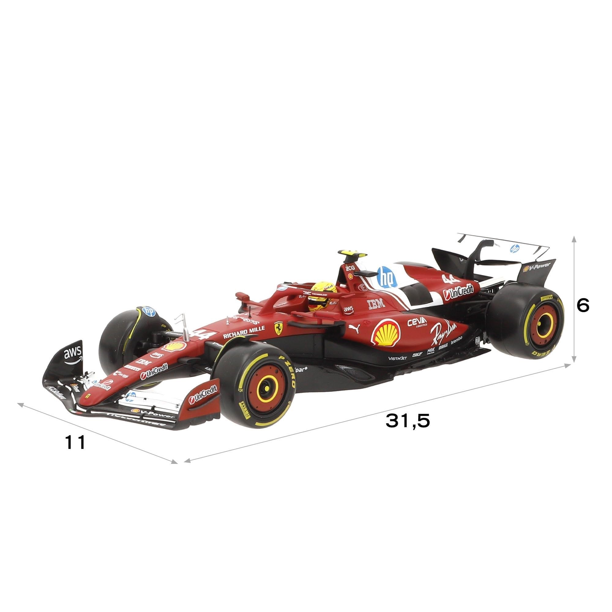 Bburago – Ferrari SF-25 F1 2025#44 Hamilton, Diecast-Modellauto 1:18, detaillierte Replik des F1-Rennwagens mit Ferrari-Lizenz, empfohlenes Alter 14+ Jahre