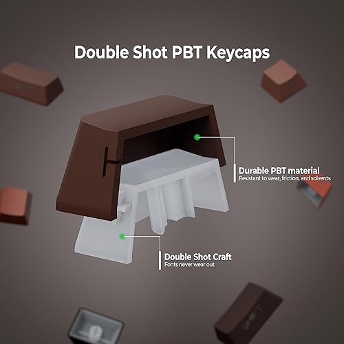 Miniatura 10 de XVX - Teclas de impresión lateral  Brillan a través de las teclas, juego de teclas personalizadas PBT de doble disparo, 136 teclas de color morado