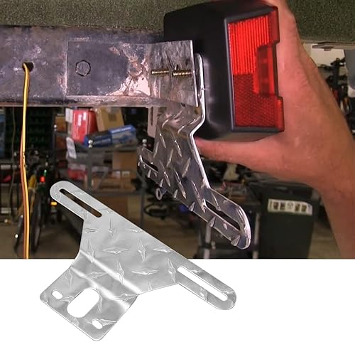 Miniatura 9 de Soporte de luz para matrícula de remolque para camión, caravana, todoterreno, soporte de aluminio para matrícula (color negro, 1 unidad)