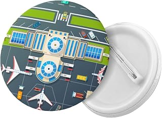 Airport Parking Button Pins Badges Decoration for School Classroom Activity Party Supplies Clothes Backpack Bag Accessories, 1.2 Inch 5 Pack