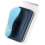 Aquarium Magnetic Glass Cleaner, Fish Tank Algae Magnet Cleaning Tool with Algae Scraper for Glass Aquariums Tank, Floating Scrubber Brush, 2 Detachable Scrapers, Small