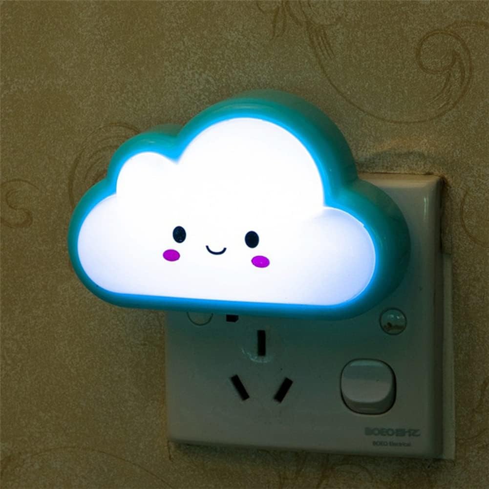 Mini LED Night Light for Kids, Cartoon Cloud Energy-Saving US Plug LED Night Light Bedside Lamp Home Decor Night Lamp for Bedroom, Bedside, Living Room, Desk Decorations Blue