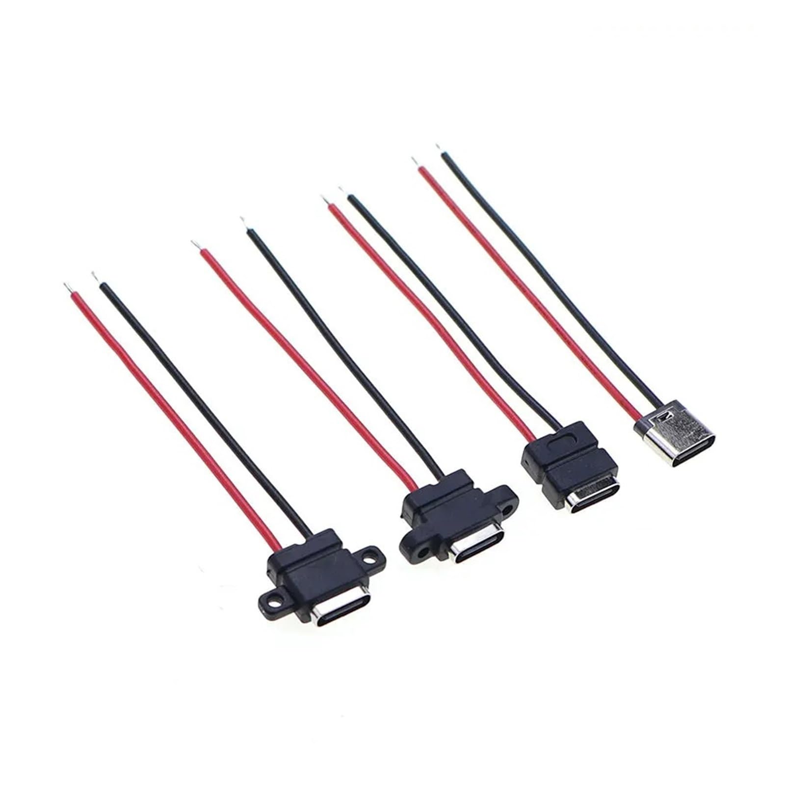 Conector USB C hembra impermeable de 2 pines con cable para carga y proyectos DIY (Paquete de 10) 8