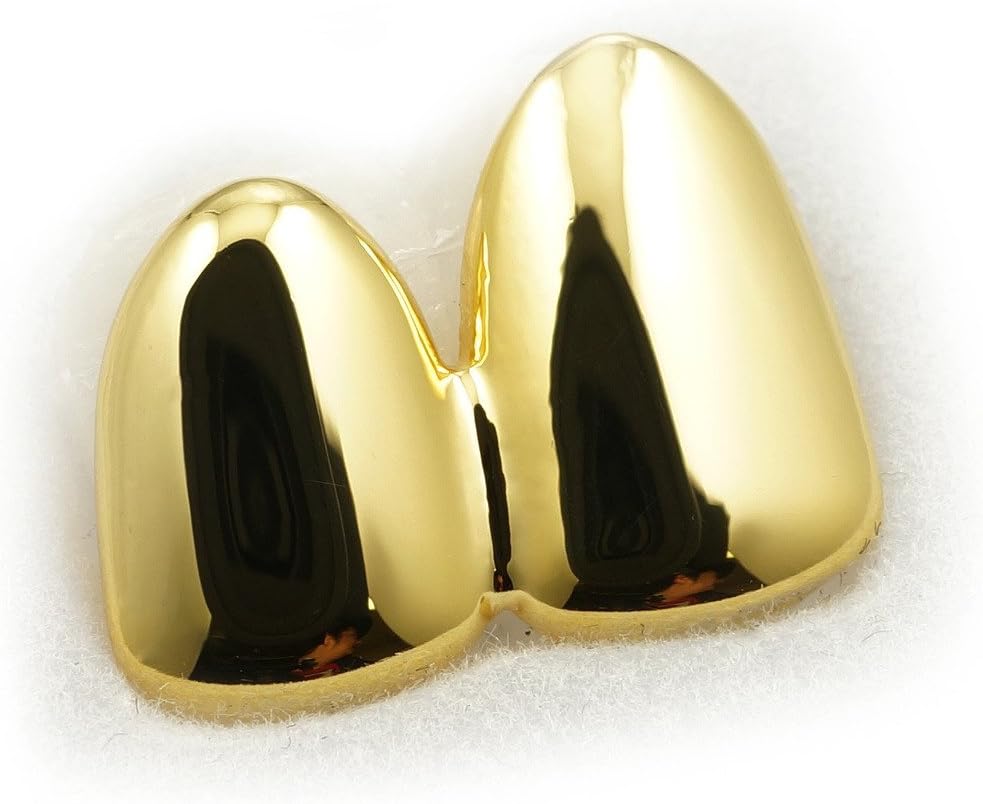 NIV'S BLING - 14k Yellow Gold-Plated Two Tooth Top Grill Cap