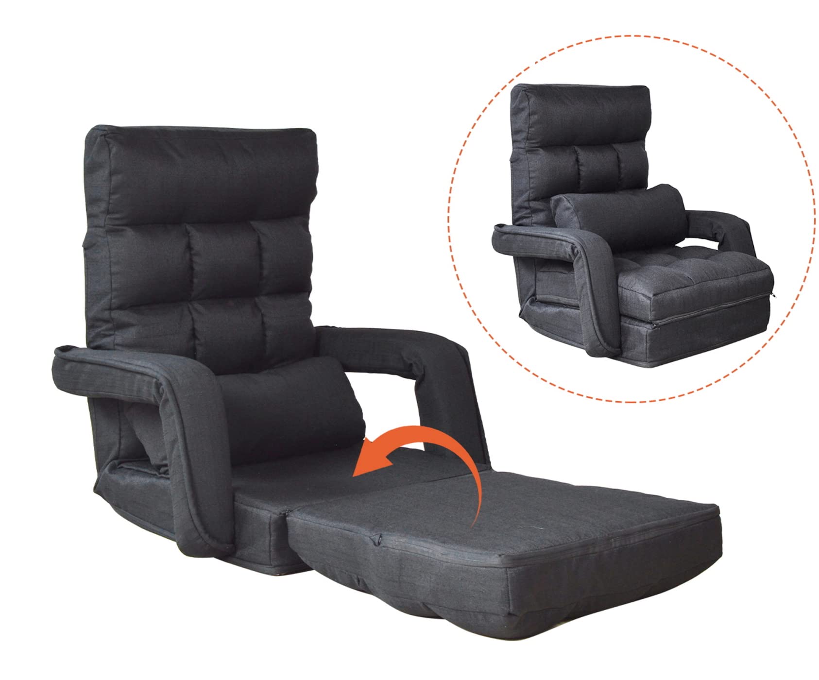 VDD - Chaise de Jeu Lounge - Chaise de Sol - Dossier réglable - se déplie en Chaise Longue