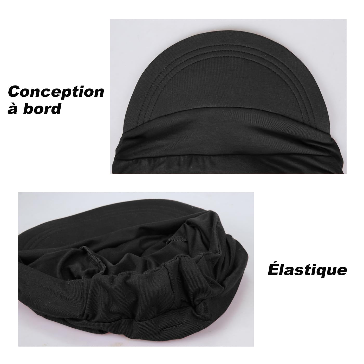 4 Pcs Bonnet Chimiothérapie Extensible pour Femme, Couvre-Chef Doux Élastique en Bambou Type Casquette de Baseball pour Perte de Cheveux