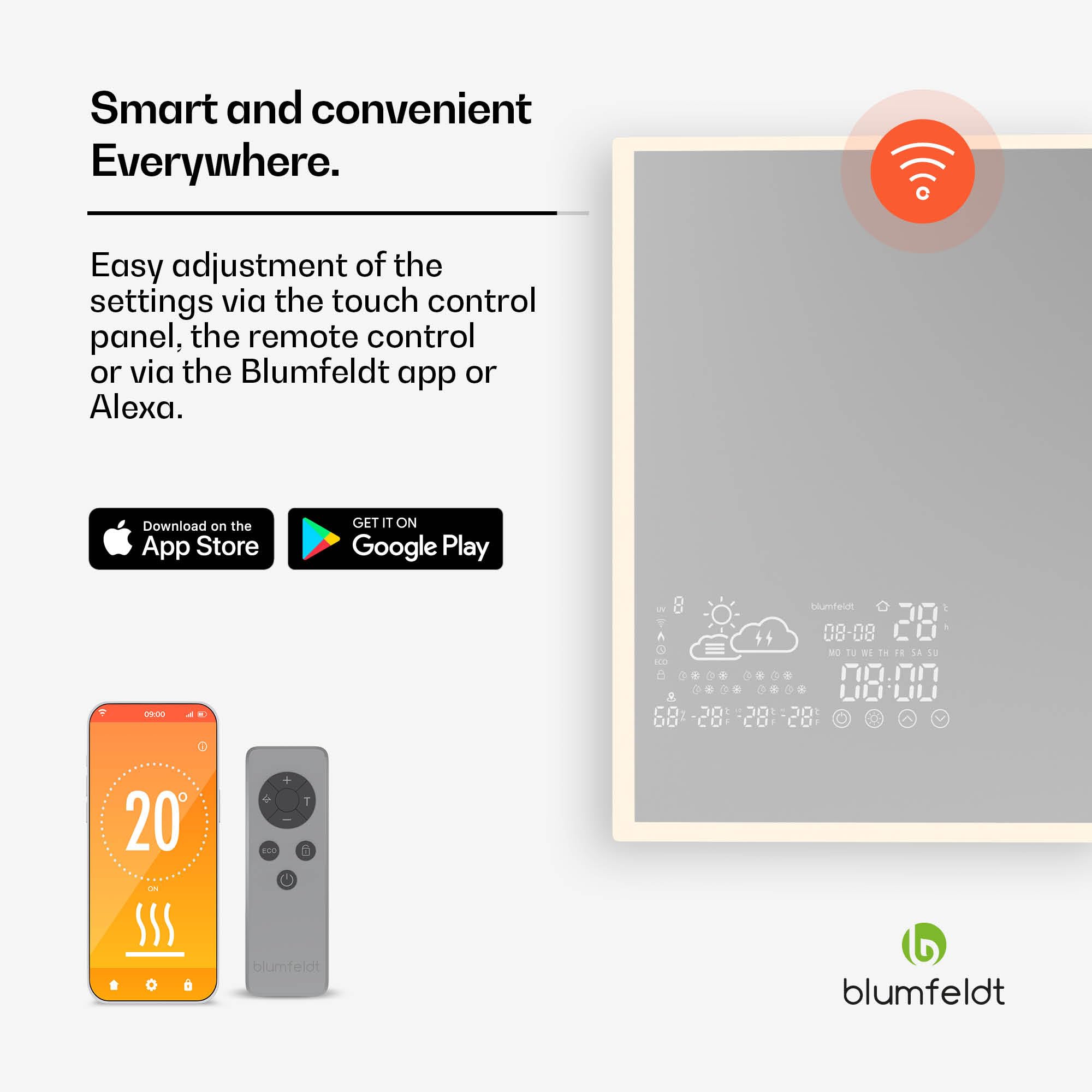 Klarstein ReflectiHeat Smart Panel na Podczerwień Lustro 600W 60x120cm